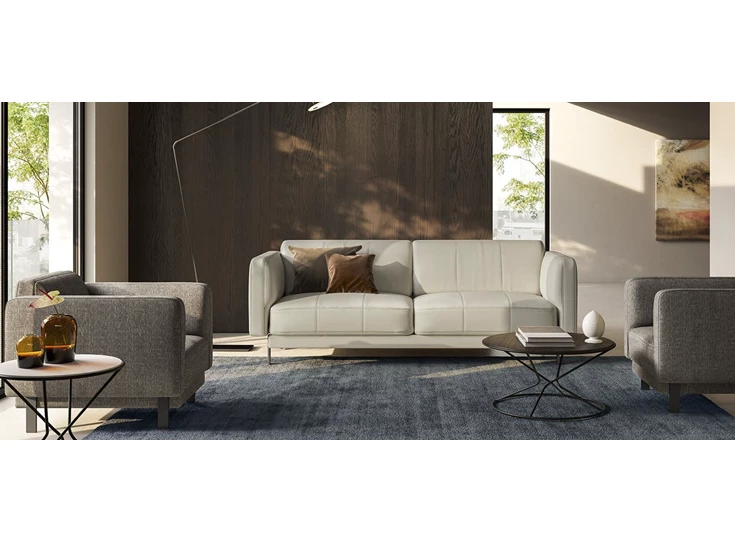 Sfeerfoto Canapé 3-zit Levante 3187 leder wit Natuzzi Italia