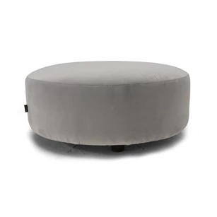 Grote ronde poef Melpot 3039 stof fluweel grijs Natuzzi Italia