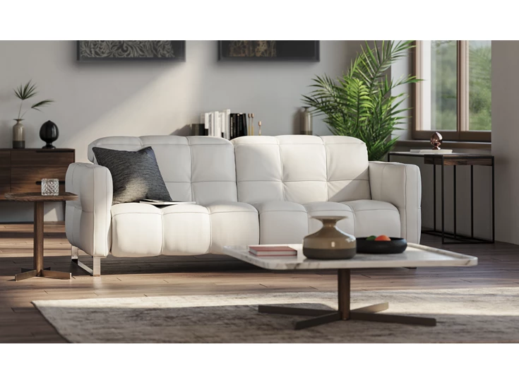 Sfeerfoto Canapé 3-zit Philo 2957 leder wit Natuzzi Italia