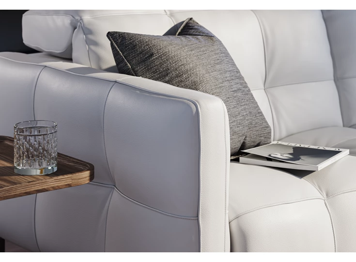 Detail Canapé 3-zit Philo 2957 leder wit Natuzzi Italia