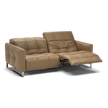Salon 3-zit Philo 2957 met relaxen leder camel Natuzzi Italia