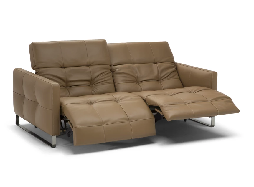 Elektrische relaxfunctie Salon 3-zit Philo 2957 met relaxen leder camel Natuzzi Italia
