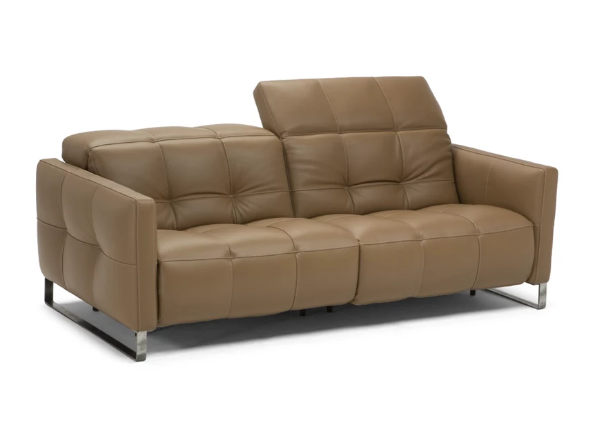 Verstelbare hoofdsteunen Salon 3-zit Philo 2957 met relaxen leder camel Natuzzi Italia