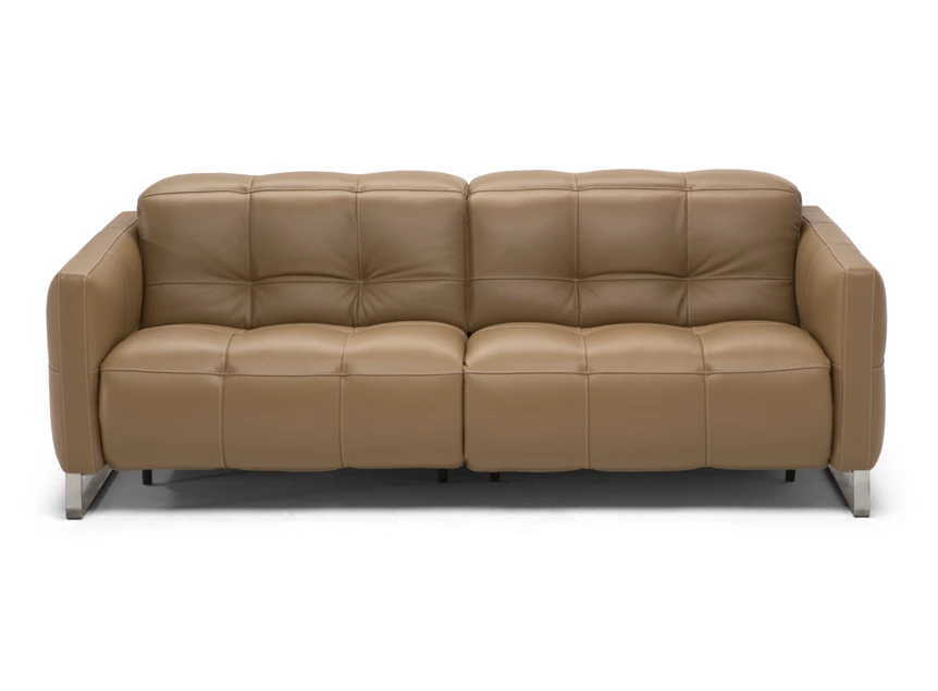 Front Salon 3-zit Philo 2957 met relaxen leder camel Natuzzi Italia