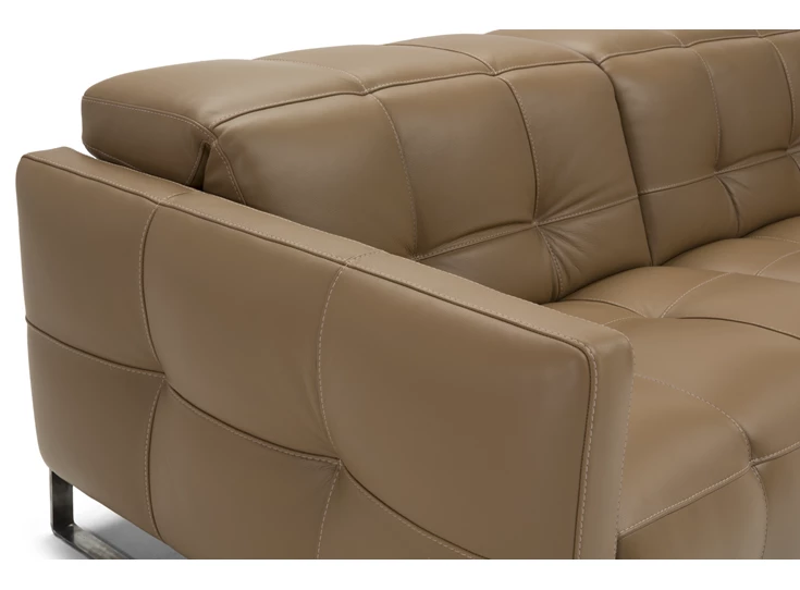 Armleuning Salon 3-zit Philo 2957 met relaxen leder camel Natuzzi Italia