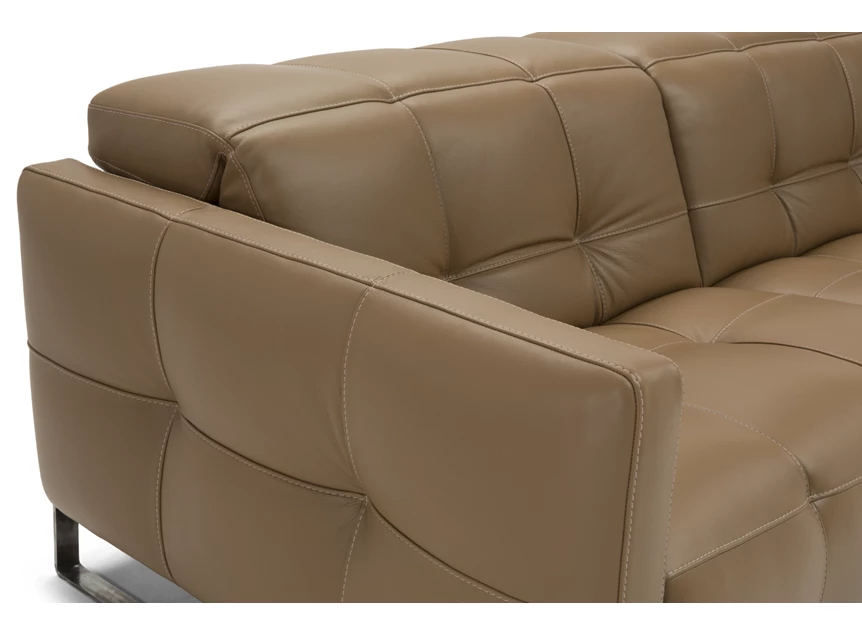 Armleuning Salon 3-zit Philo 2957 met relaxen leder camel Natuzzi Italia