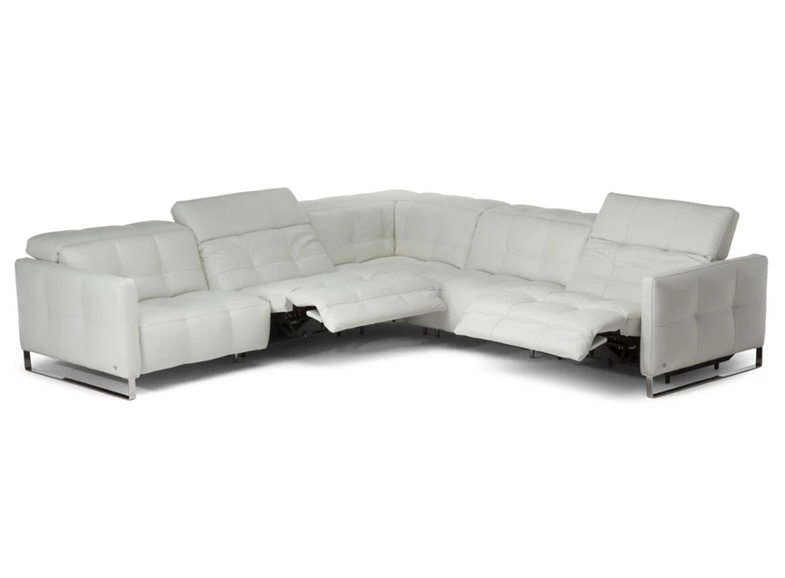 Elektrische relaxen Hoeksalon Philo 2957 leder wit Natuzzi Italia