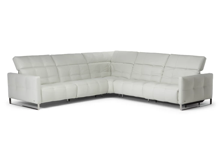 Verstelbare hoofsteunen Hoeksalon Philo 2957 leder wit Natuzzi Italia