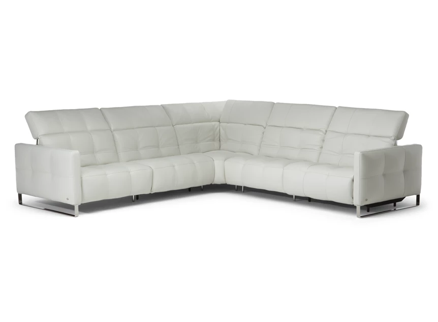 Verstelbare hoofsteunen Hoeksalon Philo 2957 leder wit Natuzzi Italia