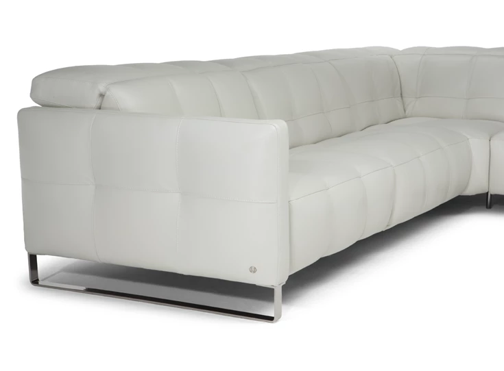 Zijkant Hoeksalon Philo 2957 leder wit Natuzzi Italia