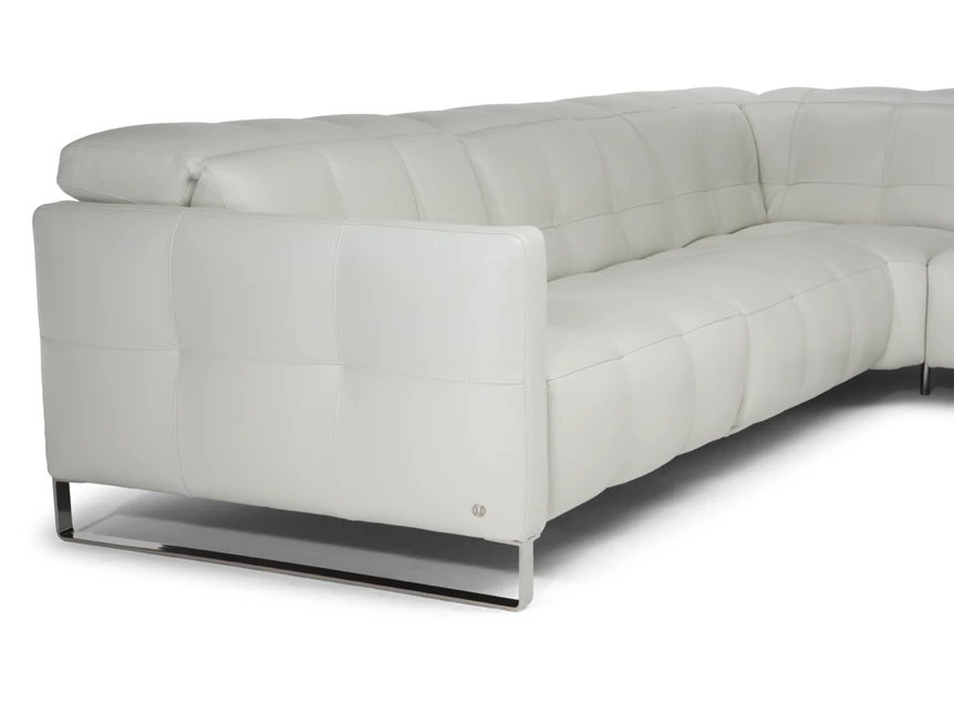 Zijkant Hoeksalon Philo 2957 leder wit Natuzzi Italia