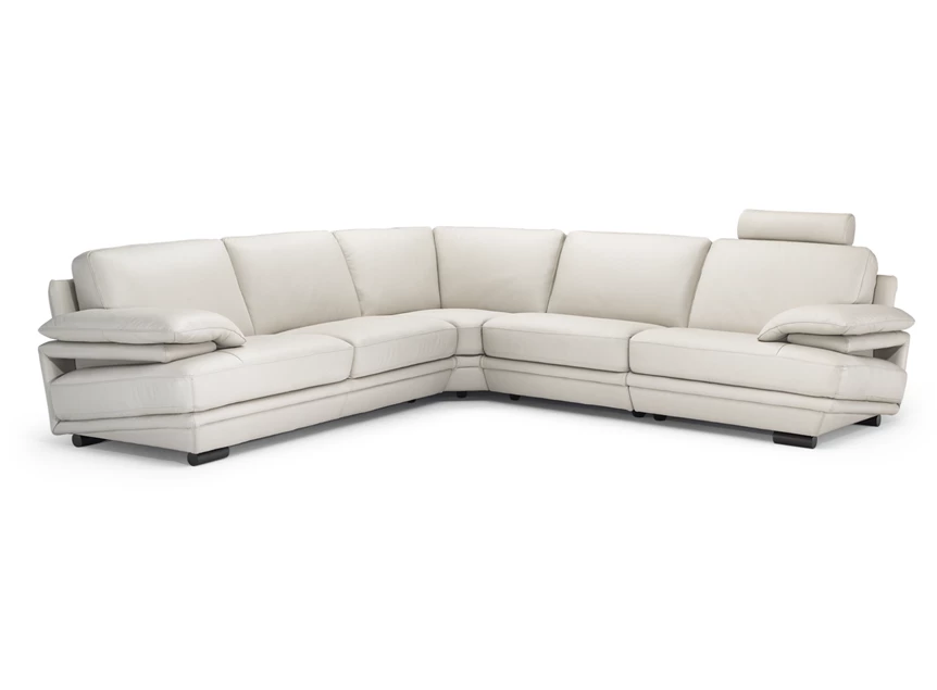 Hoeksalon Plaza 2030 rechte hoek leder wit Natuzzi Italia