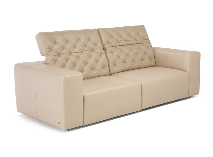 Verstelbare hoofdsteunen Sofa canapé Skyline 3150 leder beige Natuzzi Italia