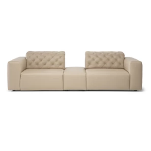 Front Zetel 3-zit Skyline 3150 leder beige Natuzzi Italia
