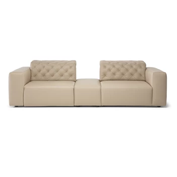 Front Zetel 3-zit Skyline 3150 leder beige Natuzzi Italia