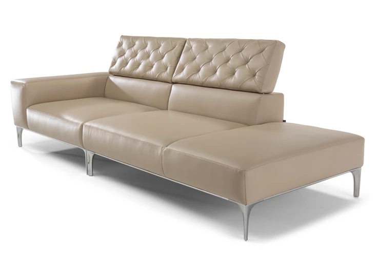 Rugleuning versteld Canapé open eiland Skyline 3150 leder beige Natuzzi Italia