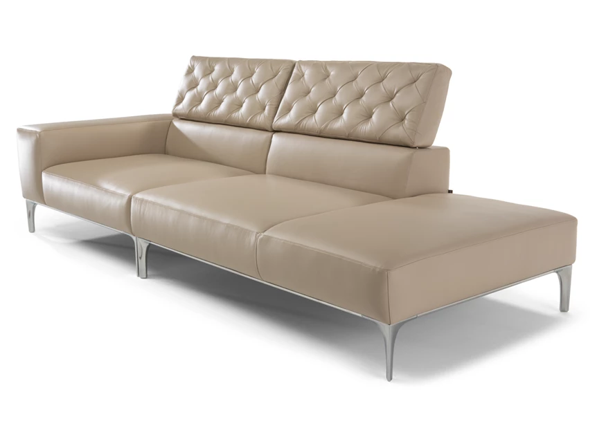Rugleuning versteld Canapé open eiland Skyline 3150 leder beige Natuzzi Italia