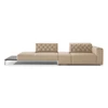Front Sofa open eiland Skyline 3150 mix staand poten leder beige Natuzzi Italia