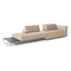 Sofa open eiland Skyline 3150 mix staand poten leder beige Natuzzi Italia
