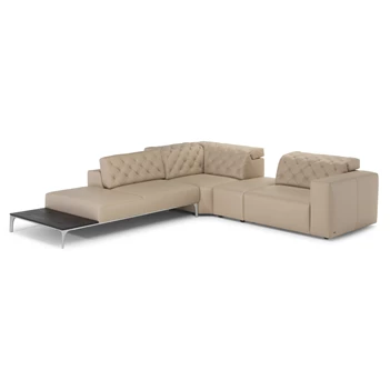 Hoekzetel Skyline 3150 open eiland leder beige Natuzzi Italia