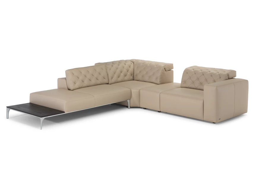 Hoekzetel Skyline 3150 open eiland leder beige Natuzzi Italia
