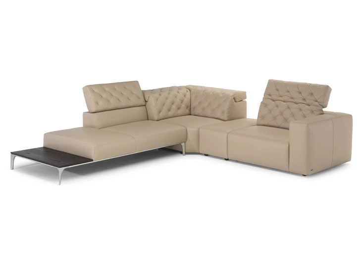 Diepteverstelling Hoekzetel Skyline 3150 open eiland leder beige Natuzzi Italia
