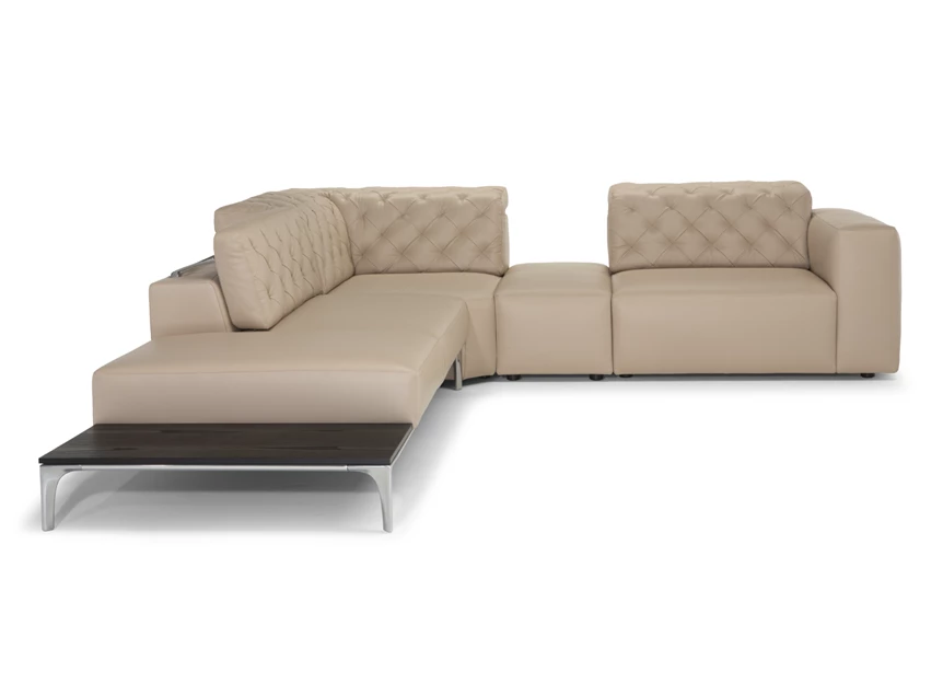Front Hoekzetel Skyline 3150 open eiland leder beige Natuzzi Italia