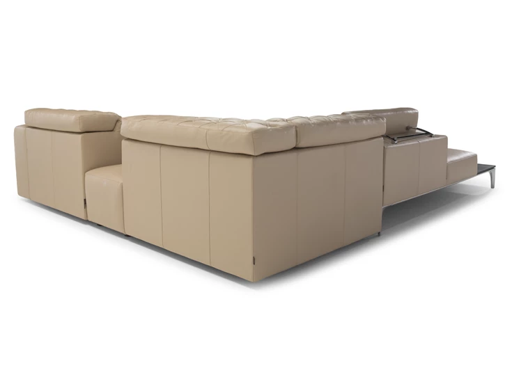 Achterkant Hoekzetel Skyline 3150 open eiland leder beige Natuzzi Italia