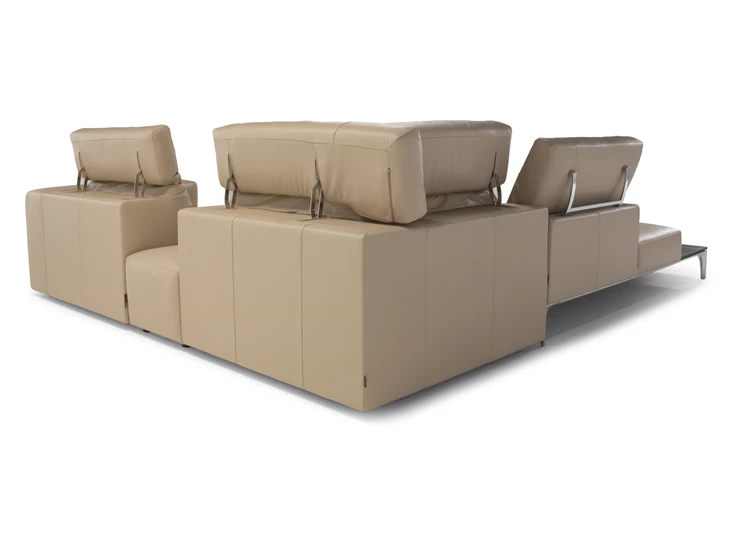 Versteld Hoekzetel Skyline 3150 open eiland leder beige Natuzzi Italia