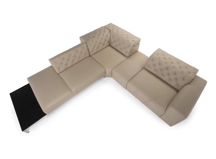 Bovenkant Hoekzetel Skyline 3150 open eiland leder beige Natuzzi Italia