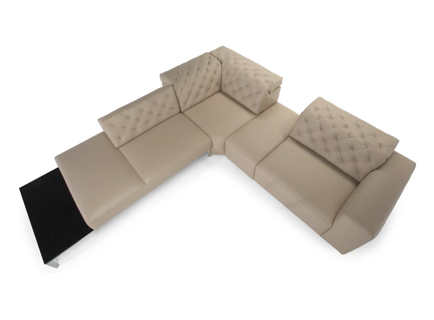 Bovenkant Hoekzetel Skyline 3150 open eiland leder beige Natuzzi Italia