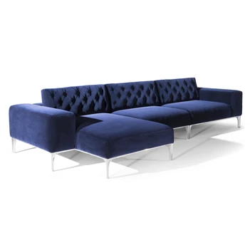 Zetel Skyline 3150 met longchair stof blauw Natuzzi Italia