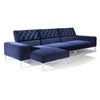 Zijkant Zetel Skyline 3150 met longchair stof blauw Natuzzi Italia