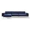 Front Zetel Skyline 3150 met longchair stof blauw Natuzzi Italia