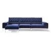 Verstelbare rugleuningen Zetel Skyline 3150 met longchair stof blauw Natuzzi Italia