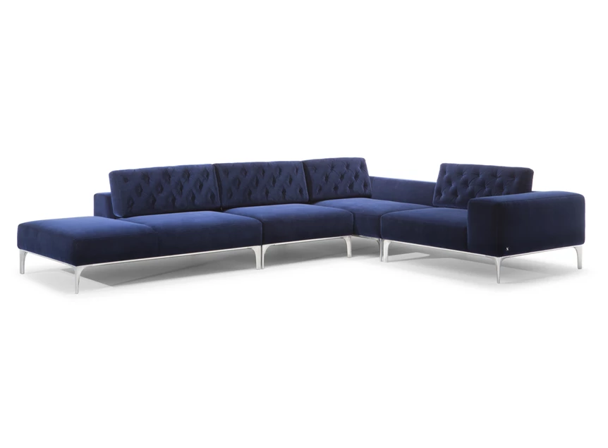 Hoeksalon Skyline 3150 open eiland stof blauw Natuzzi Italia