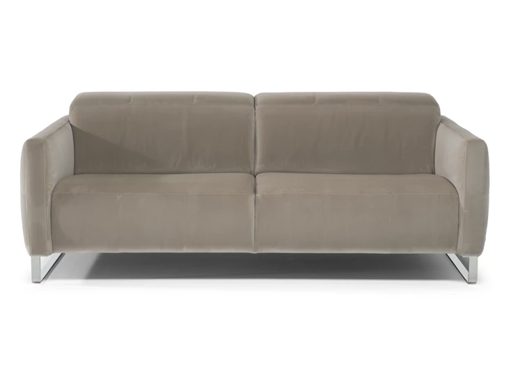 Front Sofa zetel 3-zit Sophy 3233 stof fluweel taupe Natuzzi Italia