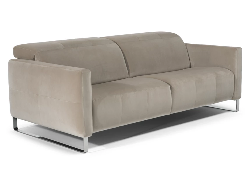 Sofa zetel 3-zit Sophy 3233 stof fluweel taupe Natuzzi Italia