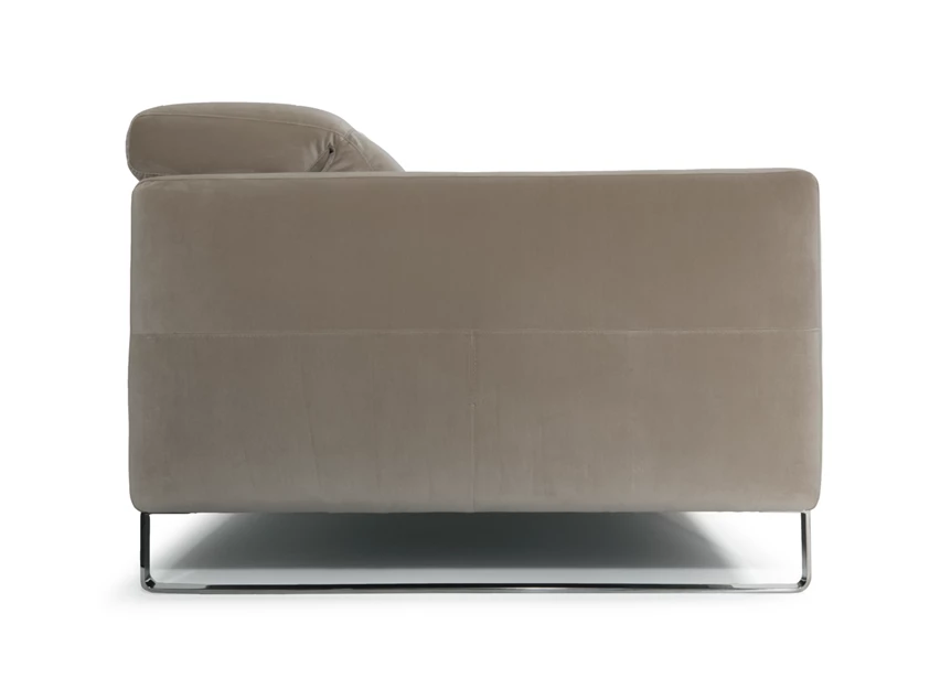 Zijkant Sofa zetel 3-zit Sophy 3233 stof fluweel taupe Natuzzi Italia
