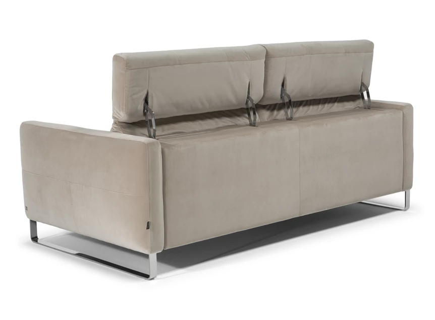 Verstelde hoofdsteunen Sofa zetel 3-zit Sophy 3233 stof fluweel taupe Natuzzi Italia