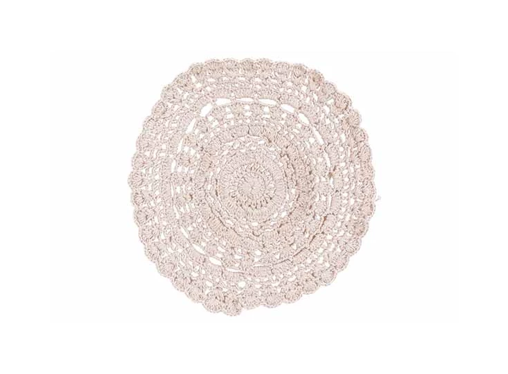 Crochet placemat- wit- Ø35- katoen