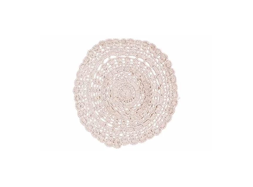 Crochet placemat- wit- Ø35- katoen