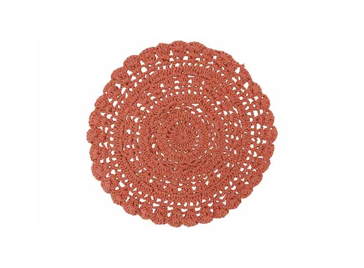 Crochet placemat- oud roze- Ø35cm- katoen