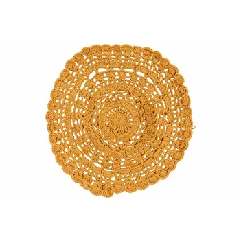 Crochet placemat- oker- Ø35cm- katoen