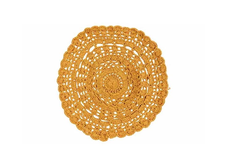 Crochet placemat- oker- Ø35cm- katoen