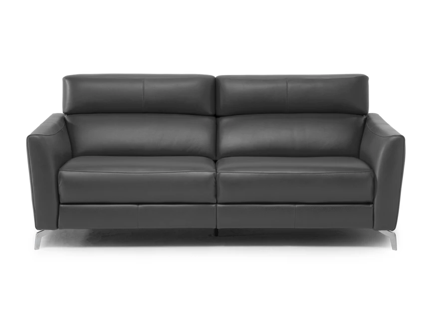 Front Canapé 3-zit Stan 3035 met relaxen leder antraciet Natuzzi Italia