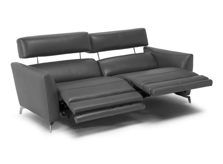 Canapé 3-zit Stan 3035 met relaxen leder antraciet Natuzzi Italia