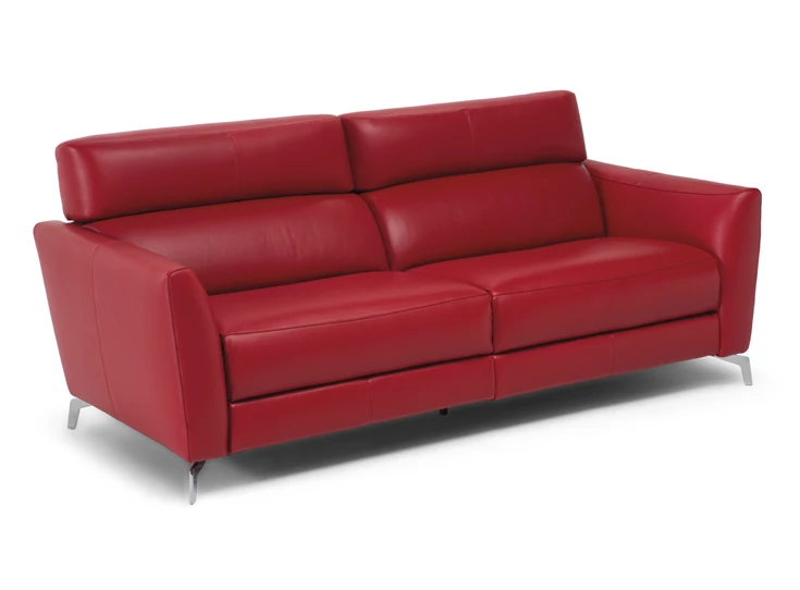 Zijkant Canapé 3-zit Stan 3035 met relaxen leder rood Natuzzi Italia