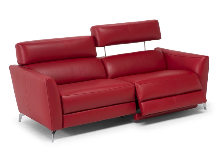 Verstelbaar Canapé 3-zit Stan 3035 met relaxen leder rood Natuzzi Italia