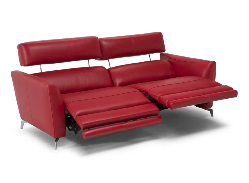 Relaxfunctie Canapé 3-zit Stan 3035 met relaxen leder rood Natuzzi Italia